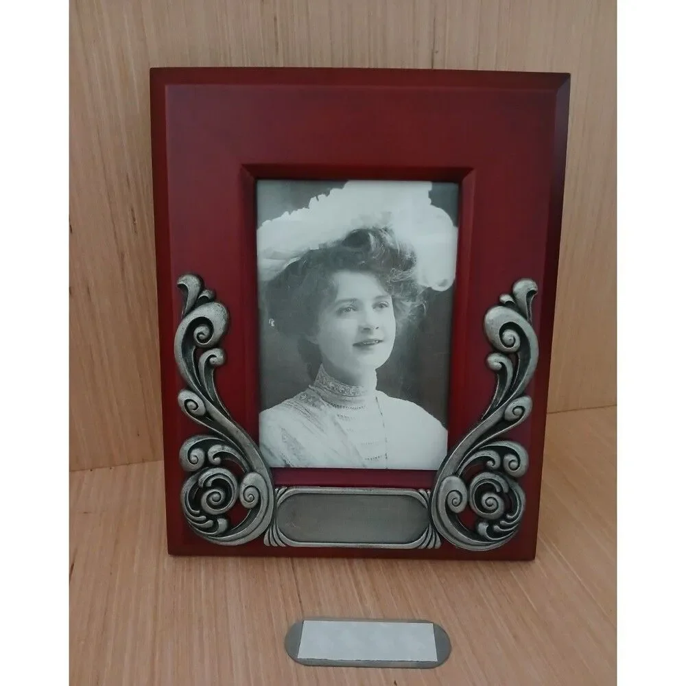 Impressions Wood & Cast Iron Engravable Picture Frame Anniversary Wedding Gift